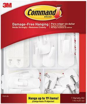 3M Command 17231ES General Purpose Hooks, Variety Pack, Assorted Sizes, 54 Pieces/Pack