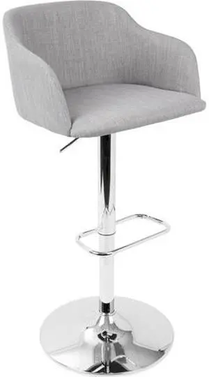 LumiSource Daniella Light Grey Adjustable Barstool