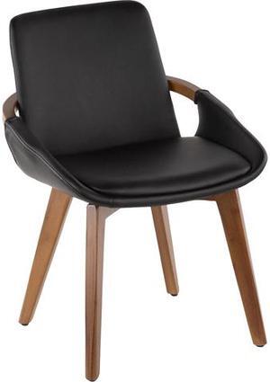 LumiSource CH-COSMO WL+BK Cosmo Chair Walnut Bamboo, Black Pu