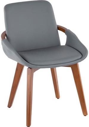 LumiSource CH-COSMO WL+GY Cosmo Chair Walnut Bamboo, Grey Pu