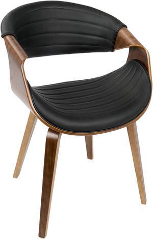 LumiSource CH-SYMP WL+BK Symphony Chair Walnut Wood, Black Pu LumiSource CH-SYMP WL+BK Symphony Chair Walnut Wood, Black Pu