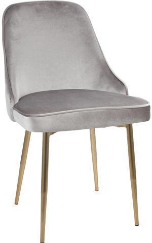 LumiSource Gold and Silver Marcel Velvet Dining Chair (Set of 2)