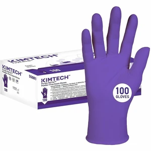 Kimtech Purple Nitrile Exam Gloves - 5.9 mil Thickness x 9.50" Glove Length - Splash Protection - Small Size - For Right/Left Hand - Nitrile - Purple - 10 / Carton - 55081CT Kimtech Purple Nitrile Exam Gloves - 5.9 mil Thickness x 9.50" Glove Length - Splash Protection - Small Size - For Right/Left Hand - Nitrile - Purple - 10 / Carton - 55081CT