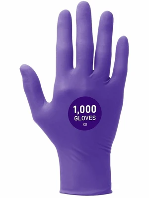Kimtech Purple Nitrile Exam Gloves - 5.9 mil Thickness x 9.50" Glove Length - Splash Protection - X-Small Size - For Right/Left Hand - Nitrile - Purple - 10 / Carton - 55080CT Kimtech Purple Nitrile Exam Gloves - 5.9 mil Thickness x 9.50" Glove Length - Splash Protection - X-Small Size - For Right/Left Hand - Nitrile - Purple - 10 / Carton - 55080CT