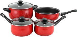 Gibson Home Chef Du Jour 7-Piece Cookware Set - True Red