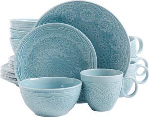 Gibson Alemany 16 Pc Dinnerware Set - Aqua