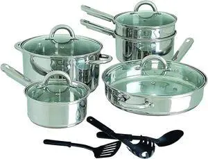 Gibson Home Abruzzo 12 Piece Stainless Steel Cookware Set