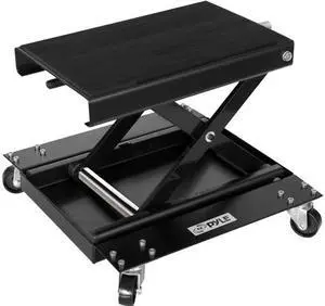 Pyle PLMOTJC11 Motorcyle Lift Jack & Dolly - Motorcycle Scissor Lift Hoist Stand with Rolling Caster Wheels