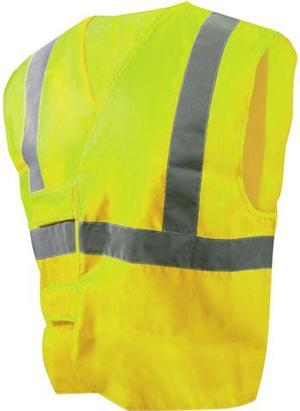 Boardwalk Class 2 Safety Vests, Lime Green/Silver, Standard