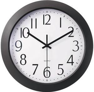 Whisper Quiet Clock, 12" Overall Diameter, Black Case, 1 AA Battery