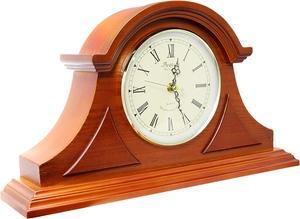 Bedford Clock Collection Mahogany Cherry Mantel Clock with Chimes