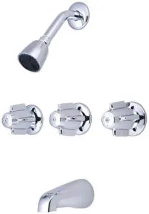 Central Brass 0971-Z Three-Valve Tub and Shower Fitting on 11 In. Centers