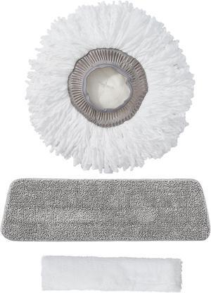 True & Tidy 2pc Mop Pad Replacement Set for SPRAY-360 Clean Everywhere Spray Mop Kit
