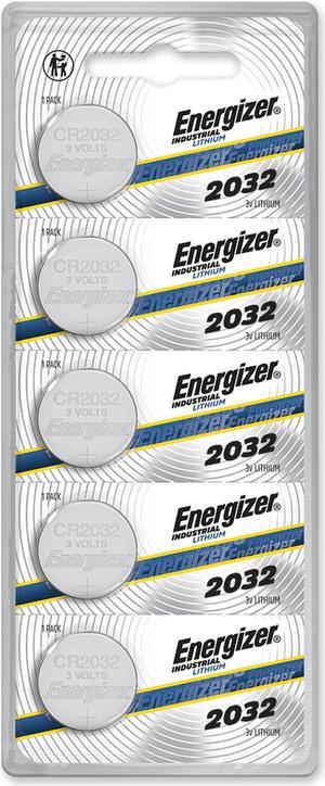 Energizer Industrial 2032 Lithium Batteries - CR2032 - 254 mAh - 3 V - 5 / Pack   ECRN2032