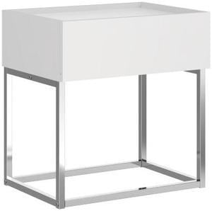 Brassex Night Stand with Storage - Matte White  (1342)