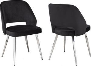 Brassex Ella Dining Chair - Set of 2 - Black  (C-1205 BLK)