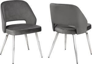 Brassex Ella Dining Chair - Set of 2  - Grey  (C-1205 GR)