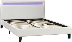 Brassex Dhara Queen Platform Bed Led Lighting - White  (LX688 Q WH)