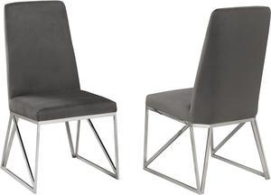 Brassex Ariela Dining Chair - Set of 2 - Grey  (DX-2014 GR)