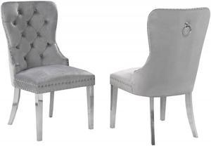 Brassex Benicio Dining Chair - Set of 2 - Grey  (445-GY)