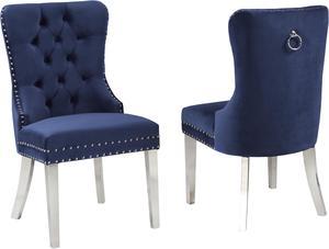 Brassex Benicio Dining Chair - Set of 2 - Navy  (445-BL)