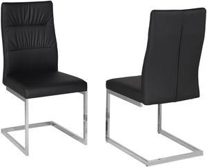 Brassex Cierra Dining Chair - Set of 2 - Black/Silver  (C-1175BLK SIL)