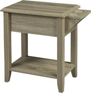 Brassex Telephone Stand with Storage Drawer and Cupholders - Dark Taupe  (172146)