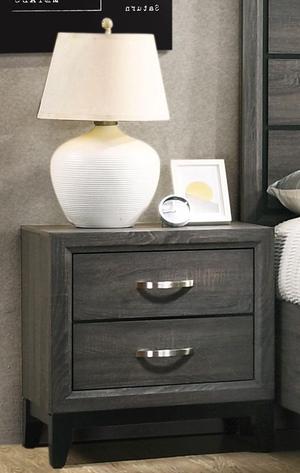 Brassex 2-Drawer Night Stand - Grey  (FBNSTA-0170B)