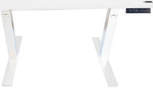 Uncaged Ergonomics RUWW Rise Up Electric Height Adjustable SitStand Desk with WHITE Desktop Memory Dual Motors WHITE MDF TopWhite Frame