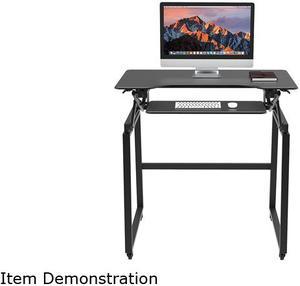 Rocelco DADR40BLFSM 40 Deluxe Adjustable Height Desk Riser  Floor Stand Bundle BLACK