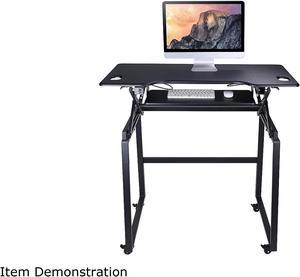 Rocelco DADR46BLFSM 46 Deluxe Adjustable Height Desk Riser  Floor Stand Bundle BLACK