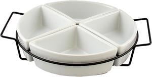 Gibson Overseas Gracious Dining 4 Section Tidbit Dish Set w/ Wire Rack