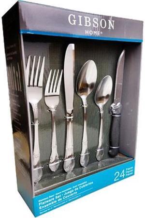 Gibson Overseas Palmore Plus Stainless Steel 24-Piece Flatware Set