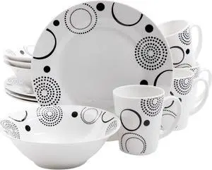 Gibson Overseas Modern Times 12 Piece Dinnerware Set, White