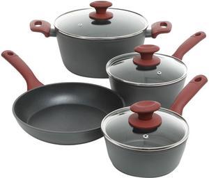 Gibson Home Palmer 8-Piece Aluminum Nonstick Cookware Set in Turquoise