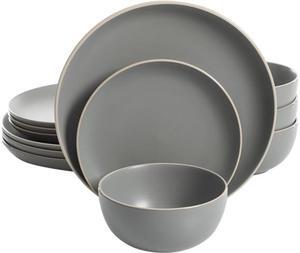 Gibson Overseas Rockaway 12 piece Dinnerware Set in Grey