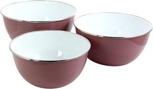 Gibson Home Plaza Cafe 3 Piece Stackable Mixing Bowl Set with Lids in Lavender