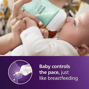 Philips Avent Natural Baby Bottle With Natural Response Nipple, Teal, 9oz, 4pk, SCY903/44