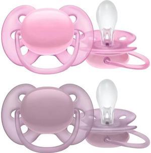 Philips Avent Ultra Soft Pacifier, 6-18 months, Pink, 4 pack, SCF211/41