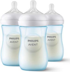 Philips Avent Natural Baby Bottle With Natural Response Nipple, Blue, 9oz, 3pk, SCY903/23