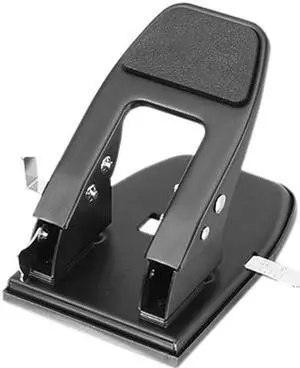 OFFICEMATE 90082 Heavy Duty Paper Punch,Two Hole,Blk