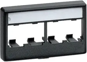 PANDUIT CFFPL4BL Wall Plate,Furniture,4Ports,Black