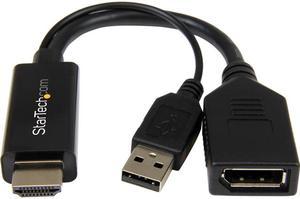 StarTech.com HD2DP HDMI to DisplayPort Converter - HDMI to DP Adapter with USB Power - 4K