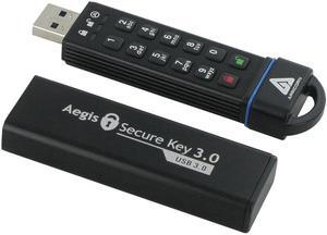 Apricorn Aegis Secure Key 240GB FIPS 140-2 Level 3 Validated USB 3.0 Flash Drive with PIN Access 256bit AES Encryption ASK3-240GB