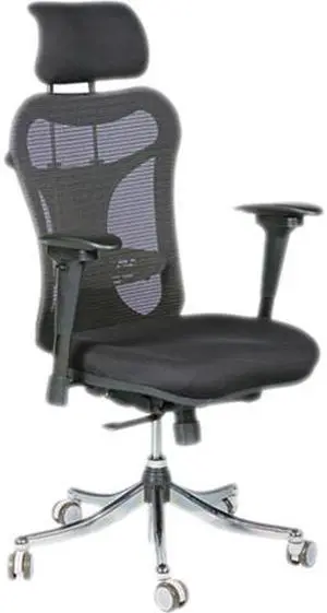 Balt Ergo Ex Executive Office Chair Mesh Back/Upholstered Seat Black/Chrome 34434