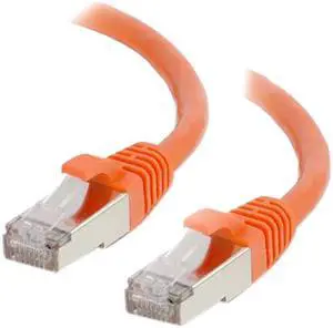 C2G / Cables to Go 00876 Cat6 Snagless Shielded (STP) Network Patch Cable, Orange (1 Foot/0.30 Meters)