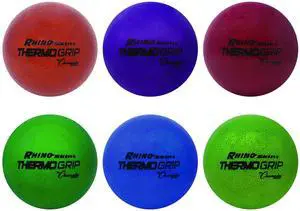 Champion Sports RXTHRMSET Rhino Skin Thermo Grip Dodgeball Set - Heat-Activated Color Change - 6.3" Diameter - Assorted Colors - 6/Set