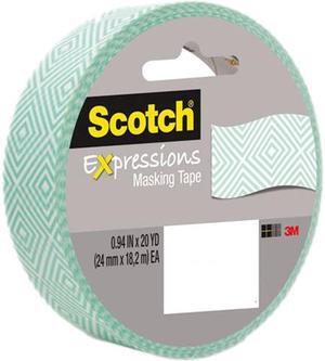 Scotch Decorative Masking Tape 1"X 20 Yards-Mint Mosaic
