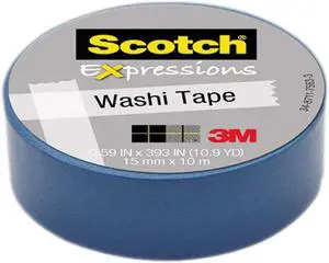 3M Washi Tape .59"X393" (15mmx10m)-Blue