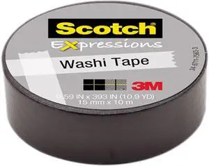 3M C314BLK EXPRESSIONS WASHI TAPE BLACK .59 IN X 393 IN